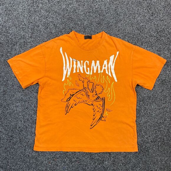 Bonkers T Shirt Mens Wingman Fallen Angel Shirt Boxy Tee Orange Size Large - Picture 1 of 5